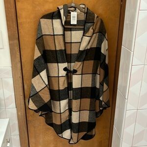 Torrid Multi Plaid Neutral Tones Ruana